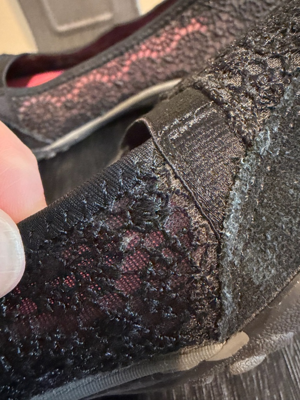 Skechers Black Lace Comfort Ballet Flats 7.5 - Picture 7 of 12